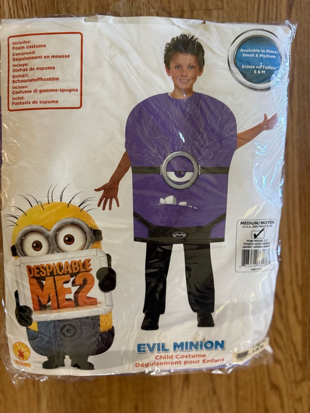 Universal Purple Evil Minion Foam Child Costume